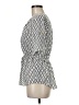 J for Justify 100% Polyester Silver Short Sleeve Blouse Size M - photo 5