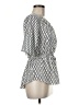 J for Justify 100% Polyester Silver Short Sleeve Blouse Size M - photo 4
