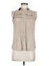 E&M Collection Ivory Sleeveless Button-Down Shirt Size M - photo 1