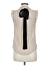 E&M Collection Ivory Sleeveless Button-Down Shirt Size M - photo 2