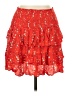 Olivaceous Floral Red Casual Skirt Size L - photo 1