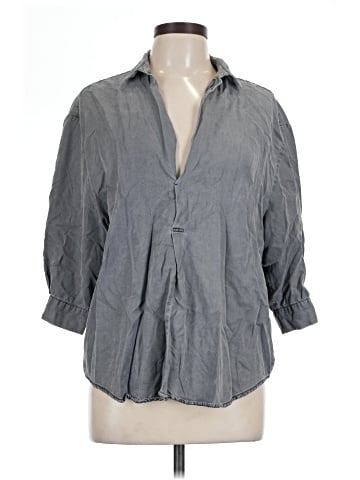 Zara Basic 3/4 Sleeve Button-Down Shirt (view 1)