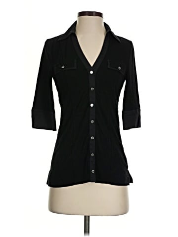 White House Black Market 3/4 Sleeve Button-Down Shirt (view 1)