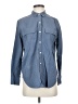 Everlane 100% Silk Blue Long Sleeve Silk Top Size 4 - photo 1