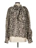 H&M Animal Print Brown Long Sleeve Blouse Size L - photo 1