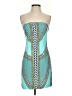 Mara Hoffman 100% Polyester Graphic Teal Cocktail Dress Size 2 - photo 1