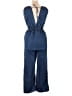 Indulge Solid Blue Jumpsuit Size XL - photo 2