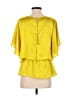 Jennifer Lopez 100% Polyester Gold Short Sleeve Blouse Size M - photo 2