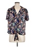 Eclair 100% Polyester Paisley Blue Short Sleeve Blouse Size M - photo 1