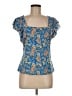Eclair Blue Short Sleeve Blouse Size M - photo 1
