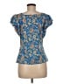 Eclair Blue Short Sleeve Blouse Size M - photo 2