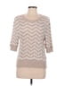 White + Warren 100% Cotton Chevron-herringbone Tan Pullover Sweater Size M - photo 1
