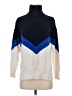 Lou & Grey 100% Cotton Color Block Blue Turtleneck Sweater Size S - photo 1