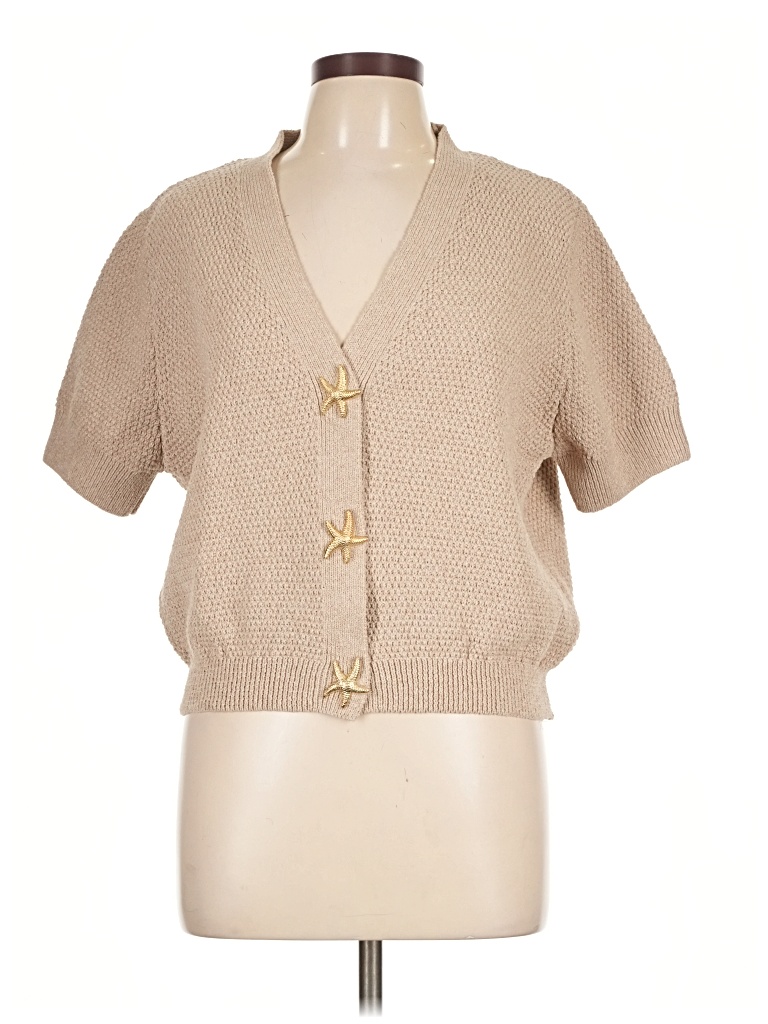 Pre-owned Zara Cardigan Sweater In Tan