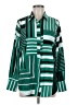 Nine West 100% Polyester Color Block Green Long Sleeve Blouse Size M - photo 1