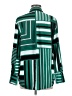 Nine West 100% Polyester Color Block Green Long Sleeve Blouse Size M - photo 2