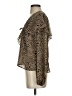 Topshop 100% Polyester Animal Print Brown Long Sleeve Blouse Size 4 - photo 5