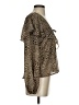 Topshop 100% Polyester Animal Print Brown Long Sleeve Blouse Size 4 - photo 4