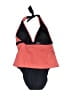 Nautica Color Block Red Swimsuit Top Size 10 - photo 2