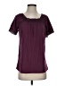 Jason Maxwell 100% Polyester Burgundy Short Sleeve Blouse Size S - photo 1