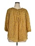 Chaps 100% Cotton Yellow 3/4 Sleeve Blouse Size 1X - photo 1