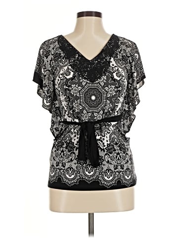 Wrapper Short Sleeve Blouse (view 1)