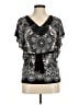 Wrapper Black Short Sleeve Blouse Size XS - photo 1