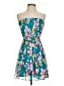 Express 100% Polyester Tropical Teal Cocktail Dress Size 2 - photo 1