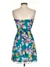 Express 100% Polyester Tropical Teal Cocktail Dress Size 2 - photo 2