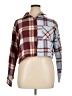 Forever 21 Plaid Burgundy Long Sleeve Blouse Size XL - photo 1