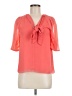 Ted Baker London 100% Polyester Orange Short Sleeve Blouse Size 6 (2) - photo 1
