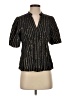 BCBGMAXAZRIA Black Short Sleeve Silk Top Size S - photo 1