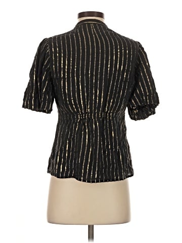 BCBGMAXAZRIA Short Sleeve Silk Top (view 2)