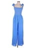 Francesca's Solid Blue Jumpsuit Size L - photo 1