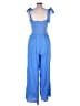 Francesca's Solid Blue Jumpsuit Size L - photo 2