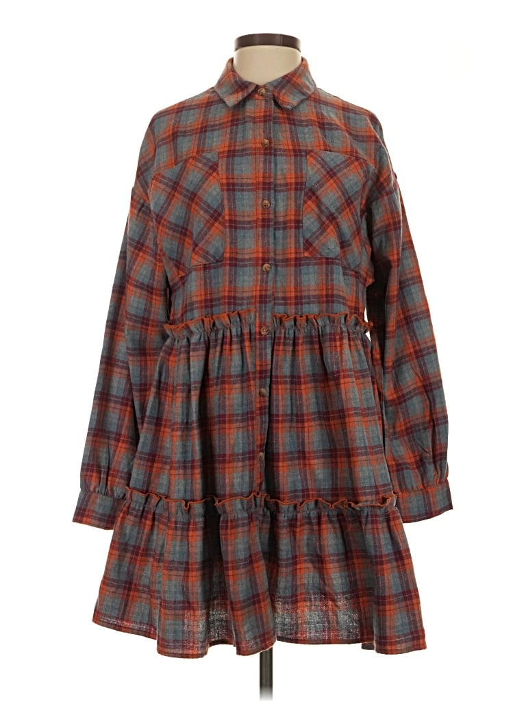 Pre-owned Aura Casual Dress In Brown