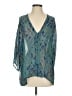 Gypsy 05 100% Silk Teal 3/4 Sleeve Silk Top Size XS - photo 1
