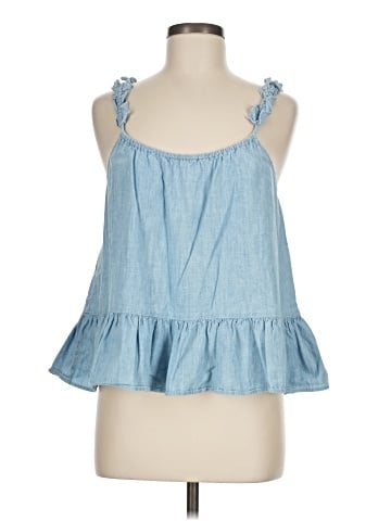 Madewell Denim Ruffle-Strap Cami Top (view 1)
