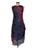 Assorted Brands 100% Rayon Paisley Blue Cocktail Dress Size Med - Lg - photo 2