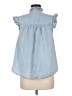 H&M 100% Cotton Blue Sleeveless Button-Down Shirt Size M - photo 2