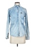Obey 100% Cotton Blue Long Sleeve Button-Down Shirt Size XS - photo 1