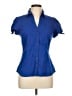 Express Design Studio Blue Short Sleeve Blouse Size L - photo 1