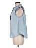 H&M 100% Cotton Blue Sleeveless Button-Down Shirt Size M - photo 5