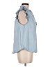 H&M 100% Cotton Blue Sleeveless Button-Down Shirt Size M - photo 4