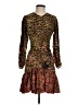 ETRO 100% Silk Animal Print Brown Cocktail Dress Size EU (IT) 42 / US 6 - photo 1