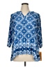 Ruby Rd. Blue 3/4 Sleeve Polo Size XL Petite - photo 1