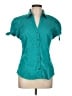 Express Design Studio Teal Short Sleeve Blouse Size L - photo 1