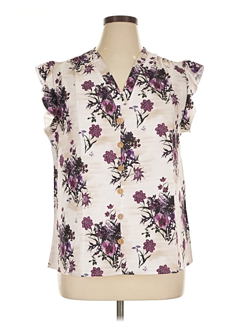 Emery Rose Short Sleeve Blouse In Ivory