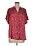 Halogen 100% Polyester Paisley Pink Short Sleeve Blouse Size M - photo 1