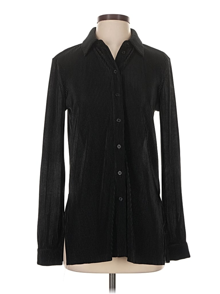 Pre-owned Intempo Long Sleeve Blouse In Black